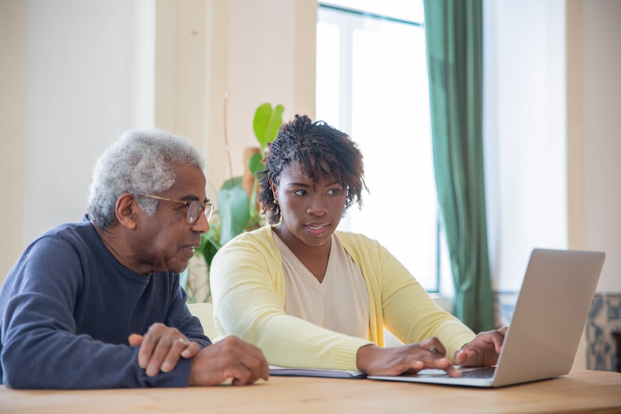 Older Man Using Computer